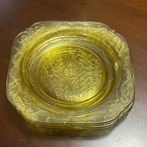 Vintage Federal Glass Madrid Amber Depression Glass
